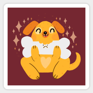 Dog and bone Sticker